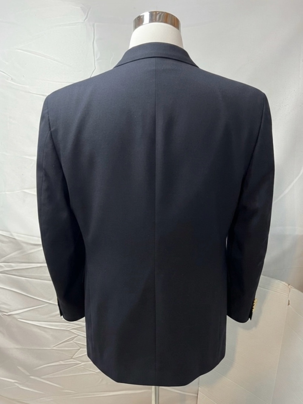 Evan Picone Vintage Men's 44S Navy Gold Button Double Breasted Blazer Jacket - Picture 4 of 8